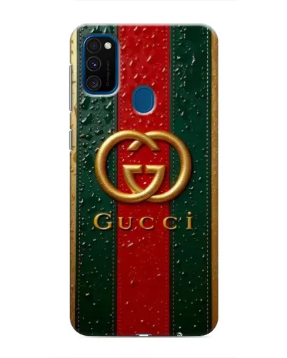 Чехол для Samsung Galaxy M31 с картинкой «Gucci — фирменная полоса и золото» Чехол для Samsung Galaxy M31 с картинкой «Gucci — фирменная полоса и золото»