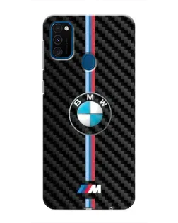Чехол для Samsung Galaxy M31 с картинкой «Эмблема BMW и карбон»