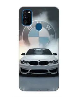 Чехол для Samsung Galaxy M31 с картинкой «BMW в белом дыму»