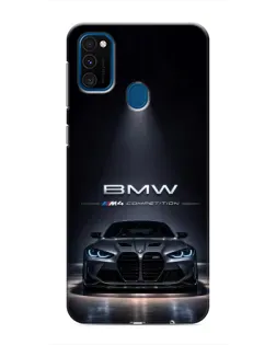 Чехол для Samsung Galaxy M31 с картинкой «BMW сквозь ночной город»