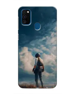 Чохол для Samsung Galaxy M31 з картинкою «Герой PUBG на скелі»