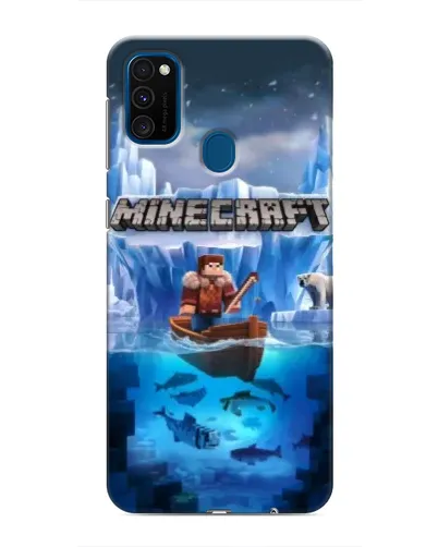 Чехол для Samsung Galaxy M31 с картинкой «Minecraft ледяной мир»