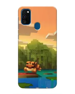Чохол для Samsung Galaxy M31 з картинкою «Майнкрафт захід сонця»
