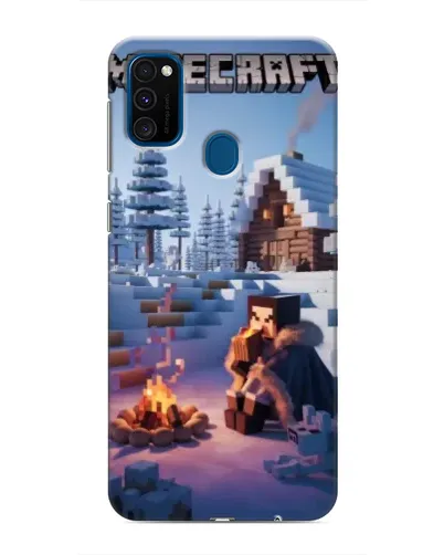 Чехол для Samsung Galaxy M31 с картинкой «Зимний Minecraft»