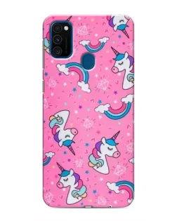 Чехол для Samsung Galaxy M31 с картинкой «Unicorn паттерн розовый»