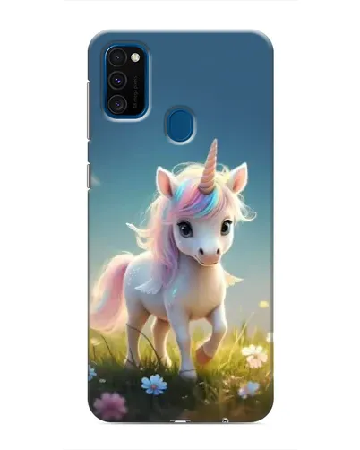 Чехол для Samsung Galaxy M31 с картинкой «Единорог на поляне»