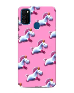 Чехол для Samsung Galaxy M31 с картинкой «Единороги на розовом»