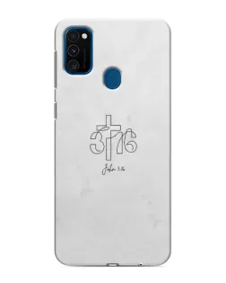 Чехол для Samsung Galaxy M31 с картинкой «Иоанна 3:16 Крест»