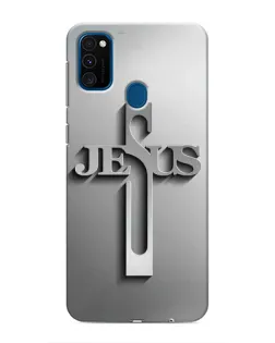Чехол для Samsung Galaxy M31 с картинкой «Металлический крест Jesus»