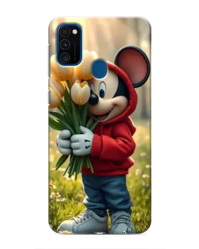 Чехол для Samsung Galaxy M31 с картинкой «Микки с тюльпанами»