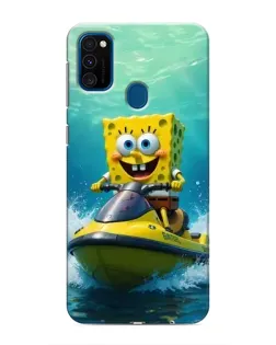 Чехол для Samsung Galaxy M31 с картинкой «Спанч Боб на гидроцикле»