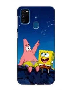 Чехол для Samsung Galaxy M31 с картинкой «Губка Боб и Патрик ночью»
