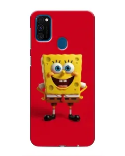 Чехол для Samsung Galaxy M31 с картинкой «Спанч Боб на красном»