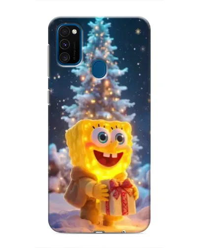 Чехол для Samsung Galaxy M31 с картинкой «Рождественский Спанч Боб»