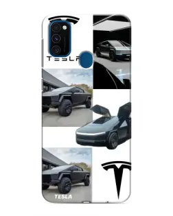Чохол для Samsung Galaxy M31 з картинкою «Колаж Cybertruck Tesla»