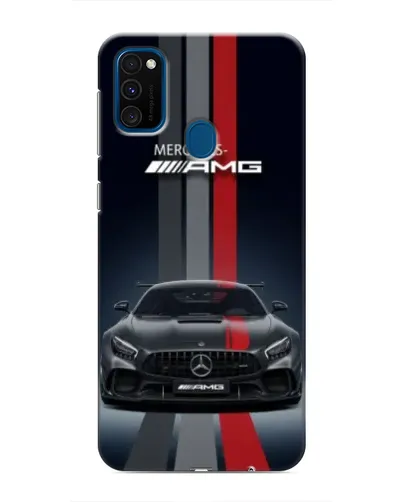 Чехол для Samsung Galaxy M31 с картинкой «Mercedes — белый карбон»
