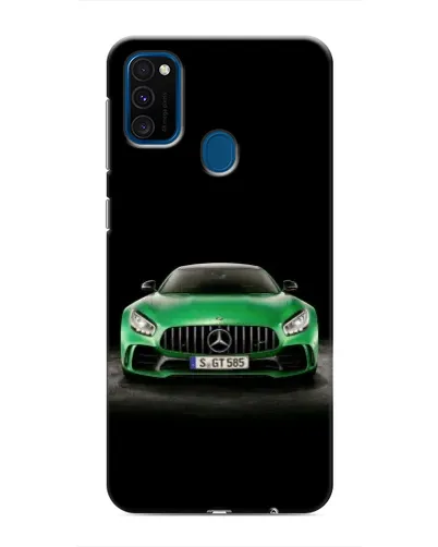 Чехол для Samsung Galaxy M31 с картинкой «Mercedes — неоновый лого»