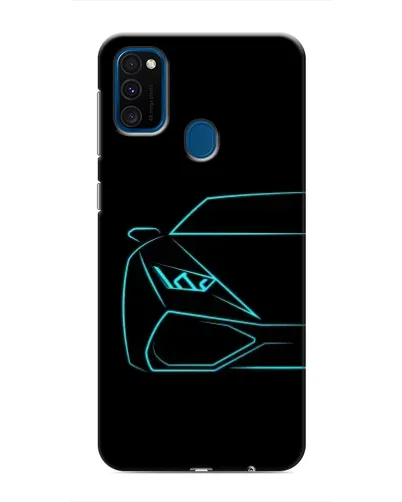Чехол для Samsung Galaxy M31 с картинкой «Голубой силуэт Lamborghini»
