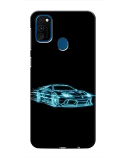 Чехол для Samsung Galaxy M31 с картинкой «Неоновый контур Lamborghini»