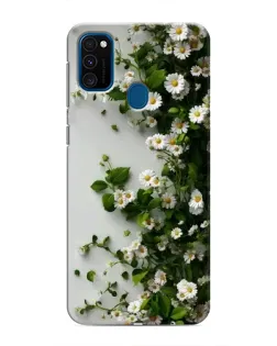 Чехол для Samsung Galaxy M31 с картинкой «Ветка мелких белых цветов» Чехол для Samsung Galaxy M31 с картинкой «Ветка мелких белых цветов»