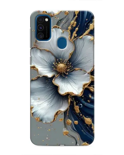 Чехол для Samsung Galaxy M31 с картинкой «Белый цветок и золотой флюид» Чехол для Samsung Galaxy M31 с картинкой «Белый цветок и золотой флюид»