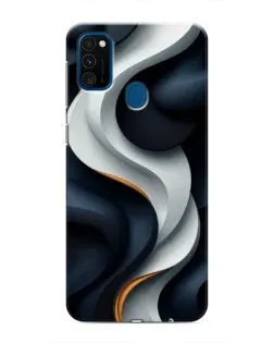 Чохол для Samsung Galaxy M31 з картинкою «Об'ємні чорно-білі стрічки»