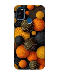 Чохол для Samsung Galaxy M31 з картинкою «Об'ємні помаранчеві сфери»