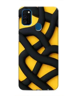 Чохол для Samsung Galaxy M31 з картинкою «Чорне жовте переплетення»
