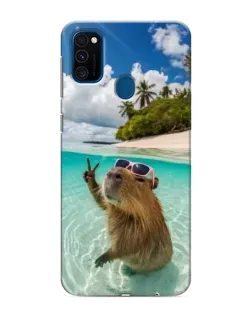 Чехол для Samsung Galaxy M31 с картинкой «Капибара на море»