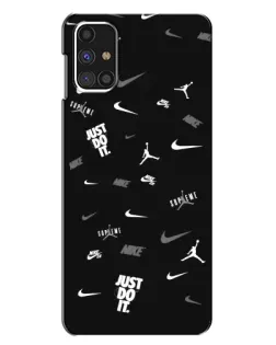 Чехол для Samsung Galaxy M31s с картинкой «Nike Black Pattern» Чехол для Samsung Galaxy M31s с картинкой «Nike Black Pattern»