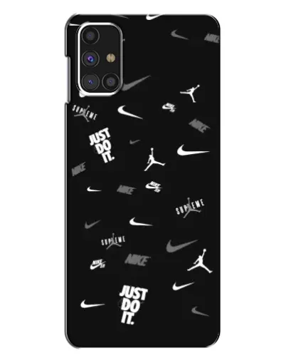 Чехол для Samsung Galaxy M31s с картинкой «Nike Black Pattern»