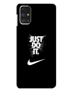 Чехол для Samsung Galaxy M31s с картинкой «Текстовый принт Nike»