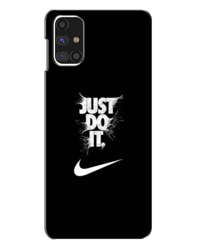 Чехол для Samsung Galaxy M31s с картинкой «Текстовый принт Nike»