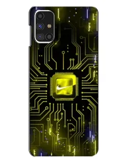 Чехол для Samsung Galaxy M31s с картинкой «Nike — золотая искра»