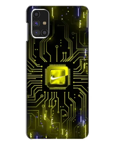 Чехол для Samsung Galaxy M31s с картинкой «Nike — золотая искра»