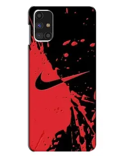 Чехол для Samsung Galaxy M31s с картинкой «Красные брызги Nike»