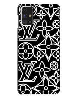 Чехол для Samsung Galaxy M31s с картинкой «Черно-белый узор LV»