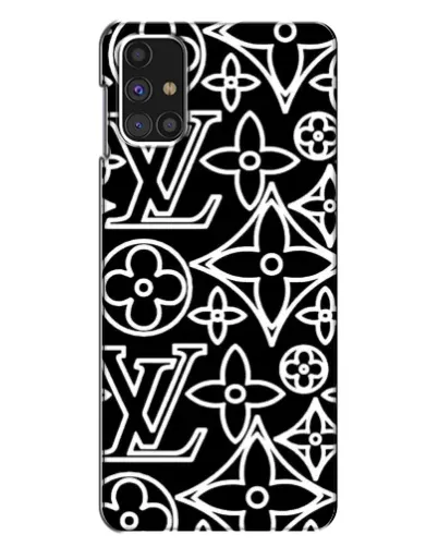 Чехол для Samsung Galaxy M31s с картинкой «Черно-белый узор LV»