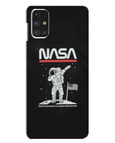 Чехол для Samsung Galaxy M31s с картинкой «NASA — шагаем по Луне»