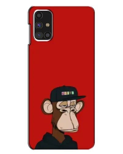 Чехол для Samsung Galaxy M31s с картинкой «Bored Ape — красный фон»