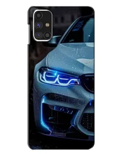 Чехол для Samsung Galaxy M31s с картинкой «Взгляд BMW с синими фарами»