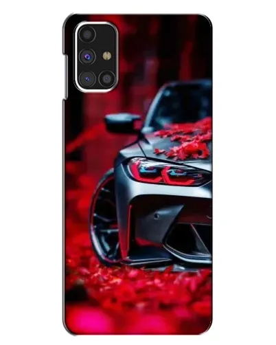 Чехол для Samsung Galaxy M31s с картинкой «Спортивная BMW и цветы» Чехол для Samsung Galaxy M31s с картинкой «Спортивная BMW и цветы»