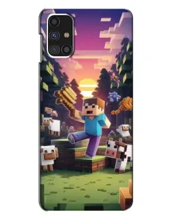 Чехол для Samsung Galaxy M31s с картинкой «Стив на ферме»