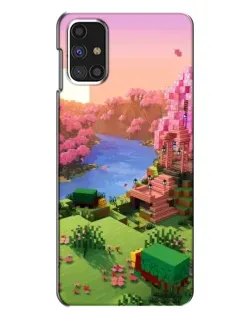 Чехол для Samsung Galaxy M31s с картинкой «Розовое дерево Minecraft»