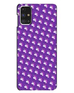 Чехол для Samsung Galaxy M31s с картинкой «Единороги на фиолетовом»