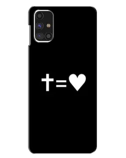 Чехол для Samsung Galaxy M31s с картинкой «Крест и Сердце»