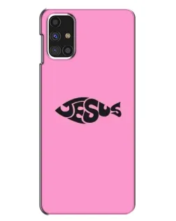 Чехол для Samsung Galaxy M31s с картинкой «Розовый символ  Jesus»