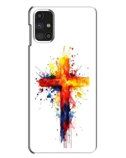 Чехол для Samsung Galaxy M31s с картинкой «Акварельный крест»