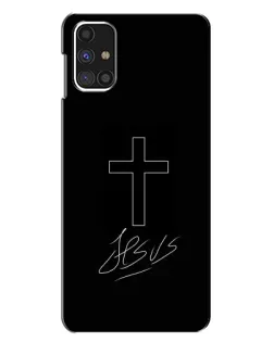 Чехол для Samsung Galaxy M31s с картинкой «Графический крест Jesus»