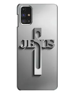 Чехол для Samsung Galaxy M31s с картинкой «Металлический крест Jesus»